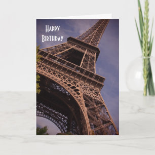 Paris Eiffel Tower Famous Landmark Photo Birthday Card
