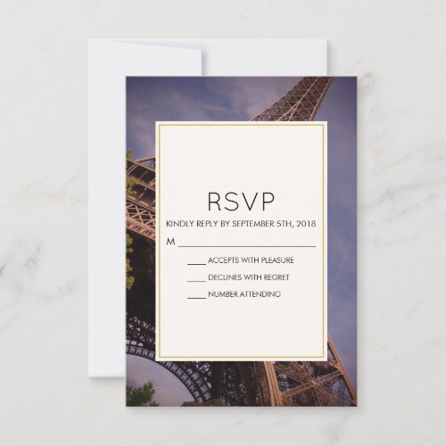 Paris Eiffel Tower Famous Landmark Wedding RSVP