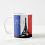 Paris Eiffel Tower France Flag Monogram Coffee Mug