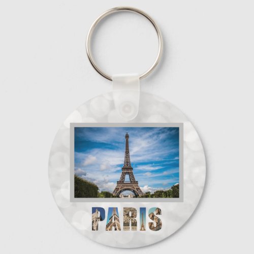 Paris Eiffel Tower France French City Travel Photo Keychain