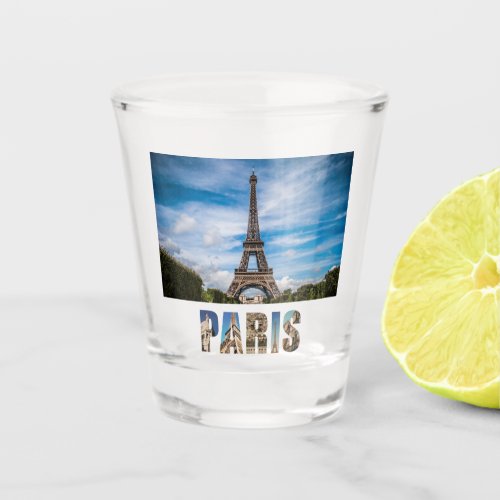 Paris Eiffel Tower France French City Travel Photo Shot Glass