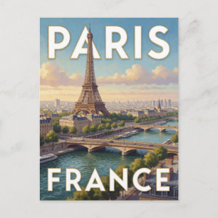 Paris Eiffel Tower France Iconic Landmark Scene Postcard