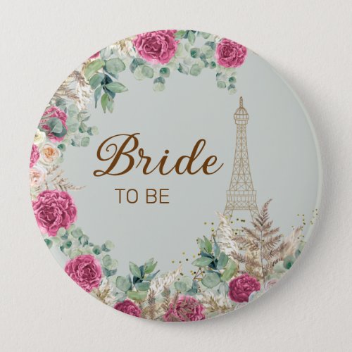 Paris Eiffel Tower France Mint Green Bride to Be   Button