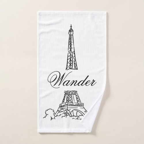 Paris Eiffel Tower France Pink  Decor  Hand Towel