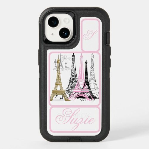Paris Eiffel Tower France Pink  OtterBox iPhone 14 Case