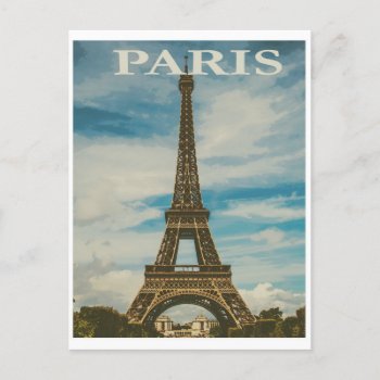 Paris Eiffel Tower France Vintage Travel Postcard by LittleLittleDesign at Zazzle