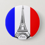 Paris Eiffel Tower French Flag Button at Zazzle
