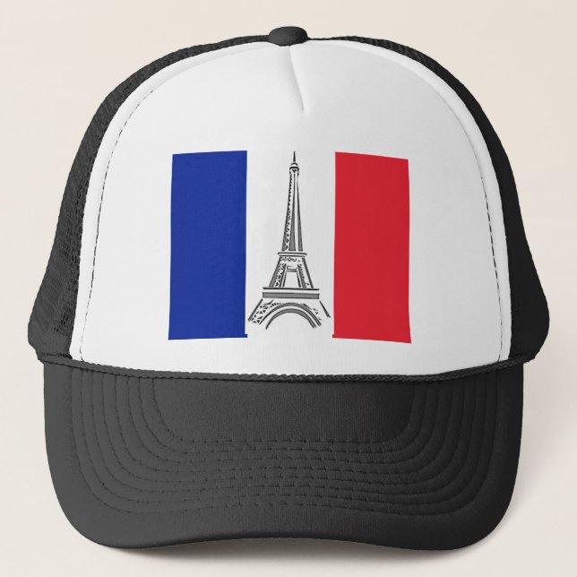 Paris Eiffel Tower French Flag Hat (Front)