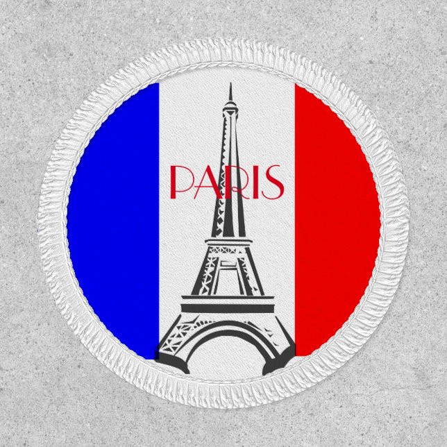 Paris Eiffel Tower French Flag Patch (Front)