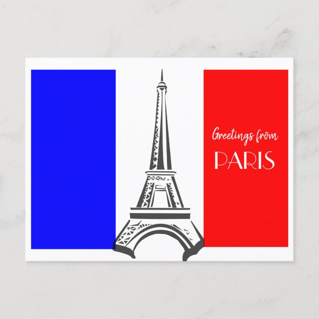 Paris Eiffel Tower French Flag