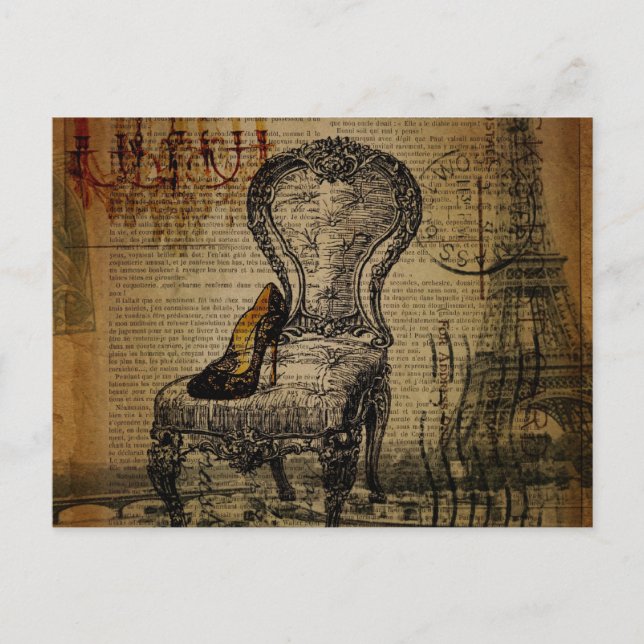 paris eiffel tower french regency rococo postcard (Front)