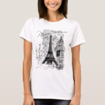 Paris Eiffel Tower French Scene Collage T-shirt at Zazzle