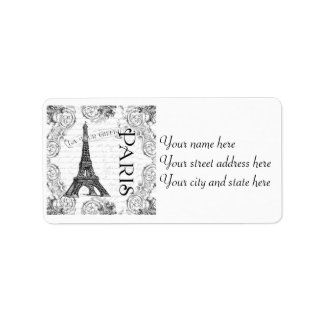 Paris Eiffel Tower French Scrolls Label