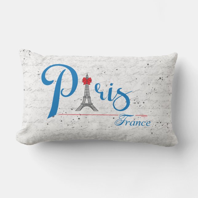 Paris Eiffel Tower French Stylish Chic Lumbar Pill Pillow (Front)