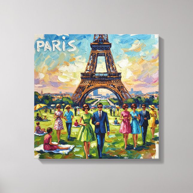 Paris Eiffel Tower Garden Elegance Canvas Art (Front)