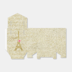 Paris Eiffel Tower Gold & Pink  Elegant Favor Boxes
