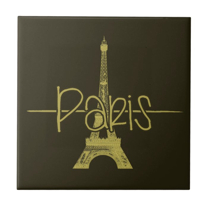 Paris Eiffel Tower Graphic Design Tile