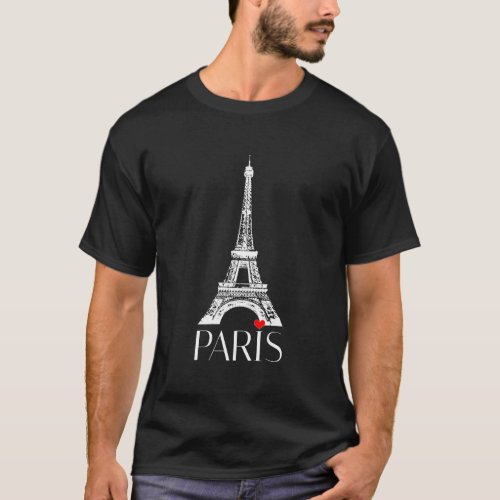 Paris Eiffel Tower Heart Hoodie France Souvenir Ou T_Shirt