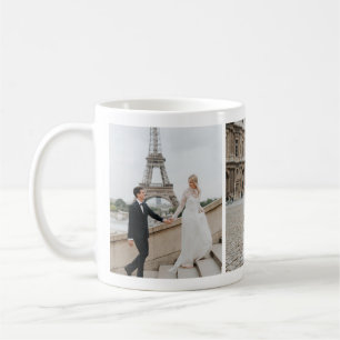 Paris Eiffel Tower Honeymoon Photo Collage Mug