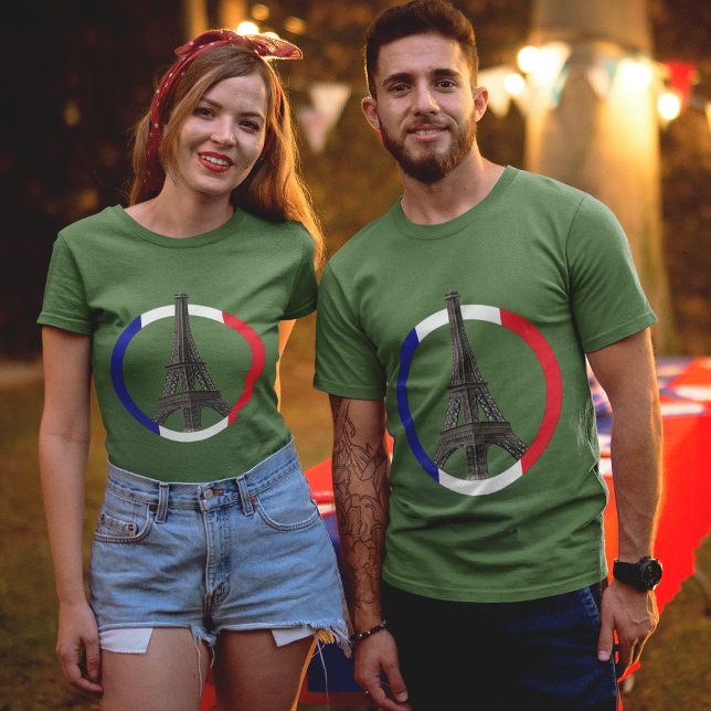 Paris Eiffel Tower in Circle Unisex T-Shirt (Paris Eiffel Tower in Circle Unisex T-Shirt)