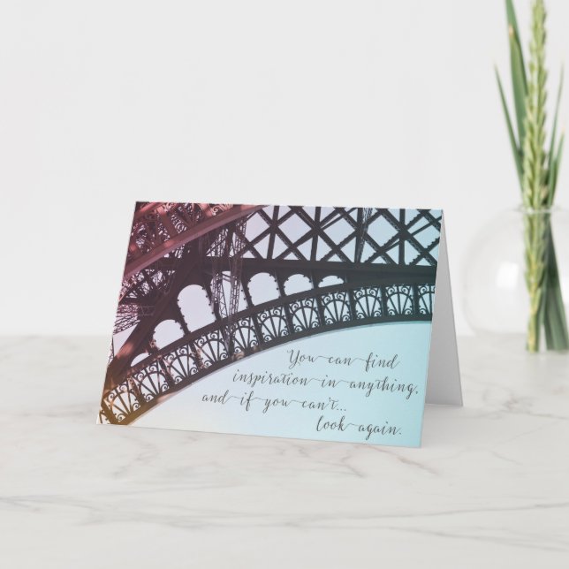 Paris Eiffel Tower | Inspiration Quote Greeting Card (Front)