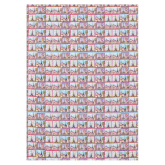 Paris Eiffel Tower inspired collage tablecloth