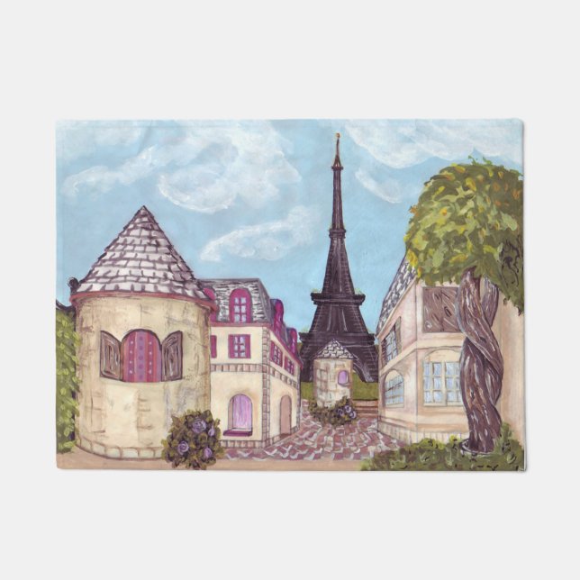 Paris Eiffel Tower inspired landscape door mat (Front)