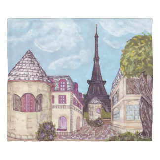 Paris Eiffel Tower inspired landscape duvet cover