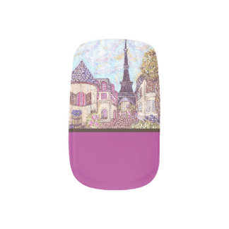 Paris Eiffel Tower inspired pointillism 1 Minx Nail Art