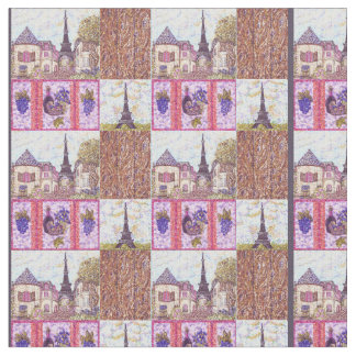 Paris Eiffel Tower inspired pointillism fabric 2