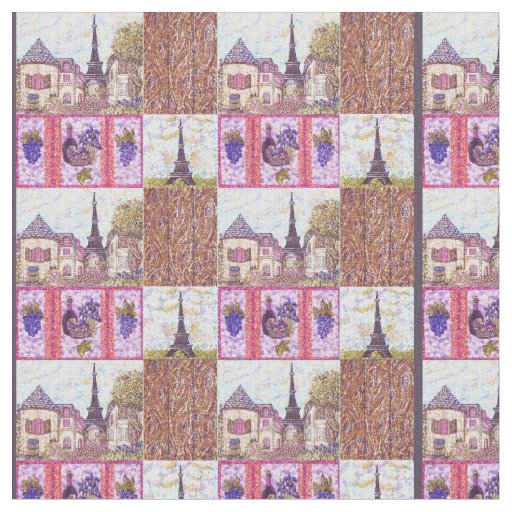 Paris Eiffel Tower inspired pointillism fabric 2