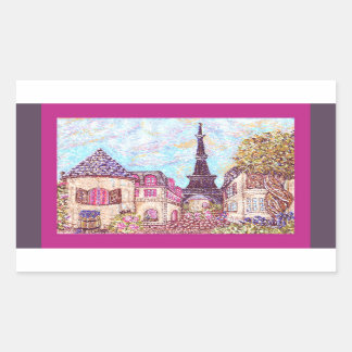 Paris Eiffel Tower inspired pointillism stickers