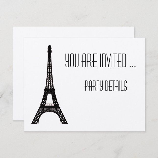 Paris Eiffel Tower Invitation (Front/Back)