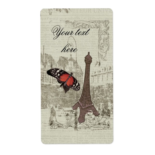 Paris Eiffel tower Label (Front)