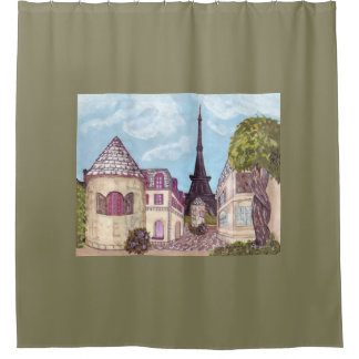Paris Eiffel Tower landscape bath curtain