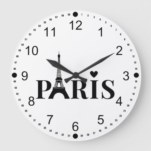 Paris Eiffel Tower Large Clock