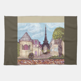 Paris Eiffel Tower Like Landscape Kitchen Towel
