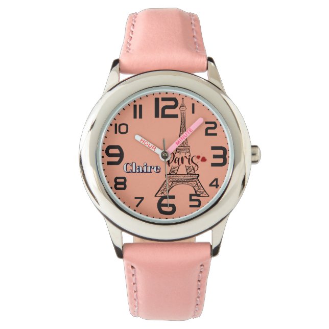 Paris Eiffel Tower Love Heart Watch (Front)