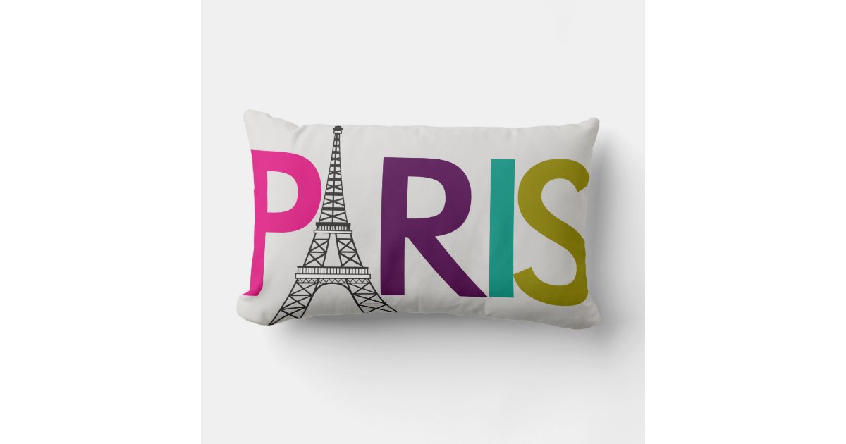 Paris Eiffel Tower Lumbar Pillow Zazzle 2282