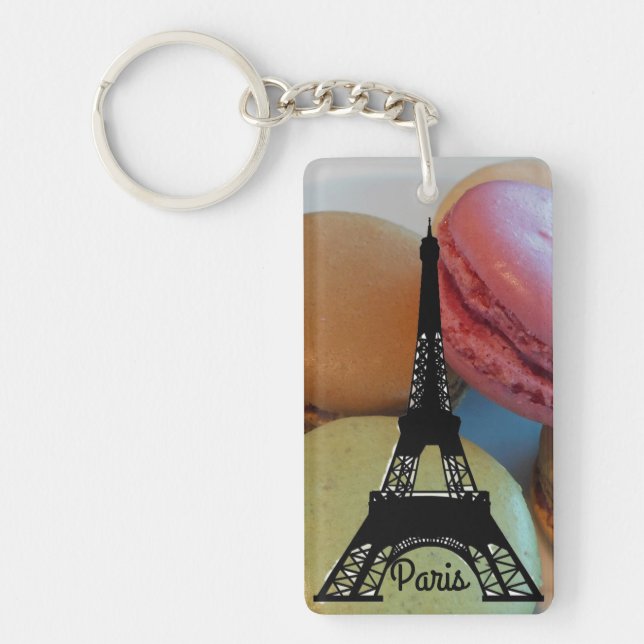 Paris Eiffel Tower Macaron Keychain (Front)