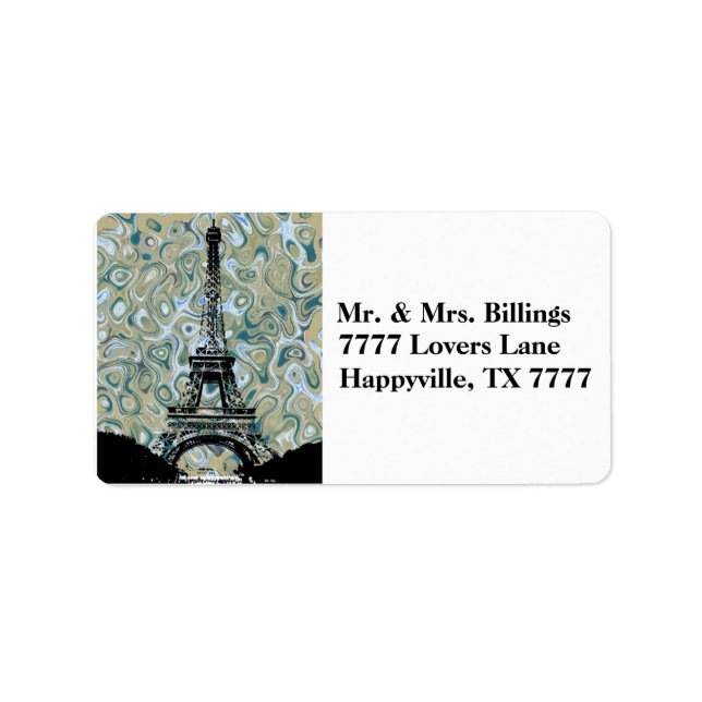 Paris Eiffel Tower Marlble Sky Label (Front)