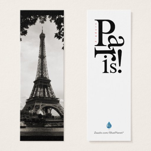 Customizable Paris Eiffel Tower Mini Bookmark Business Card Templates