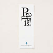 Paris Eiffel Tower Mini Bookmark (Back)