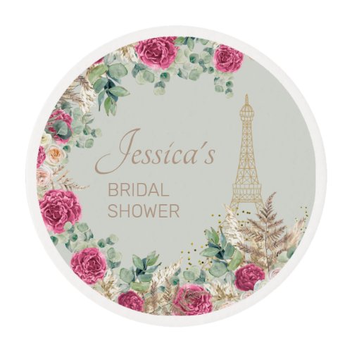 Paris Eiffel Tower Mint Green Bridal Shower  Edible Frosting Rounds