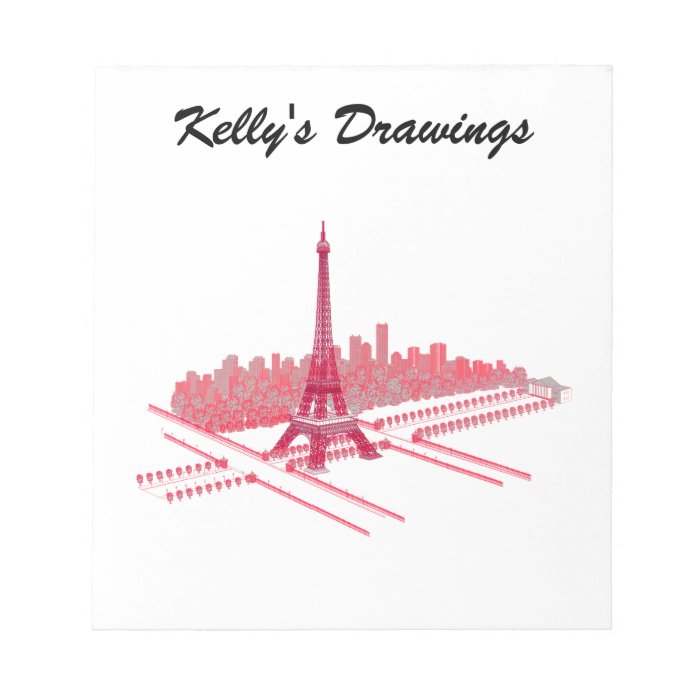 Paris Eiffel Tower Modern Sketch Memo Notepad