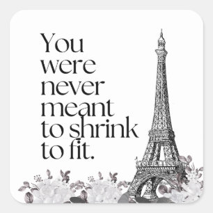 Paris Eiffel Tower Motivational Quote Wall Art Square Sticker