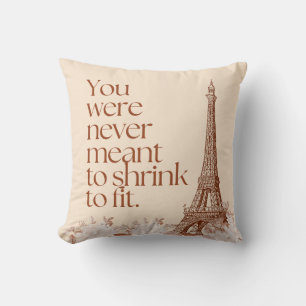 Paris Eiffel Tower Motivational Quote Wall Art Throw Pillow