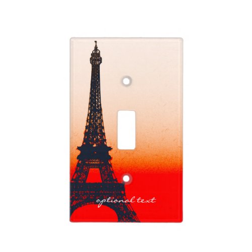 Paris Eiffel Tower Orange Sunset Chic Elegant Light Switch Cover