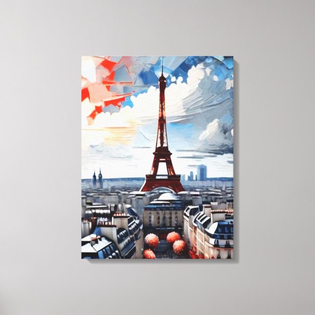 Paris Eiffel Tower Palette Tapestry 1 Canvas Print (Front)