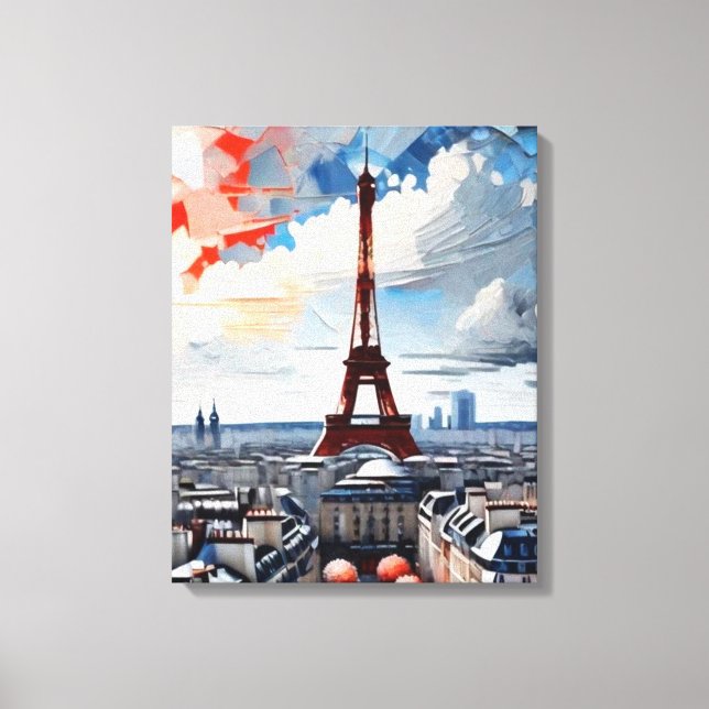 Paris Eiffel Tower Palette Tapestry 2 Canvas Print (Front)